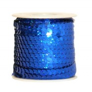 Paillettenband ± 6mm Donkerblauw AB